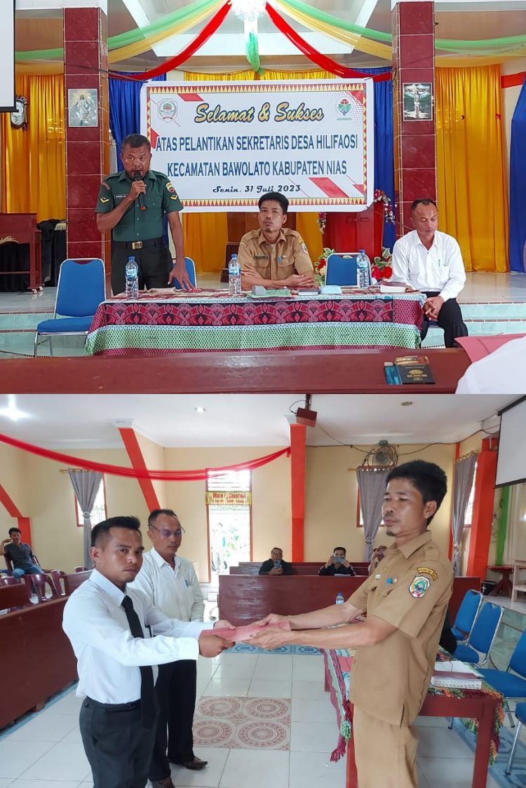 Kades Hilifaosi Lantik Faobali Gulō Menjadi Sekdes