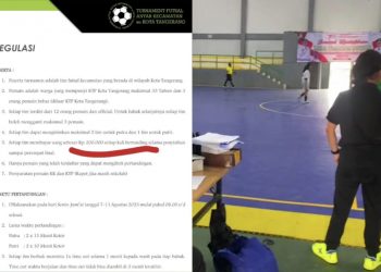 Liga Futsal Tarkam Kecamatan Diduga Dipungut Biaya, Begini Kata Kadispora
