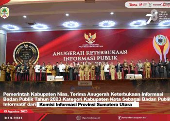 PEMKAB NIAS TERIMA PENGHARGAAN SEBAGAI KABUPATEN INFORMATIF