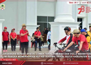 MERIAHKAN HUT KE-78 KEMRI TAHUN 2023 PEMKAB NIAS LAKSANAKAN SEPEDA SANTAI
