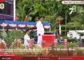 UPACARA PENURUNAN BENDERA MERAH PUTIH BERLANGSUNG KHIDMAT, WAKIL BUPATI NIAS BERTINDAK SEBAGAI INSPEKTUR UPACARA