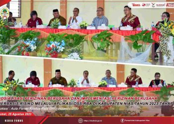 PEMKAB NIAS SELENGGARAKAN SOSIALISASI PERIZINAN DAN IMPLEMENTASI PERIZINAN BERUSAHA BERBASIS RISIKO MELALUI APLIKASI OSS-RBA