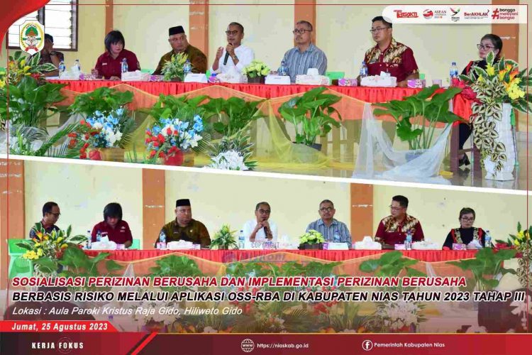 PEMKAB NIAS SELENGGARAKAN SOSIALISASI PERIZINAN DAN IMPLEMENTASI PERIZINAN BERUSAHA BERBASIS RISIKO MELALUI APLIKASI OSS-RBA