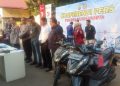 POLSEK PASAWAHAN GELAR PRESS RELEASE DI POLRES PURWAKARTA UNGKAP KASUS CURANMOR DI KEC PONDOK SALAM KAB PURWAKARTA
