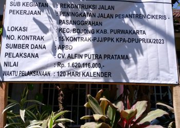 Diduga Lemahnya Pengawasan Dinas PUPR Kabupaten Purwakarta, Proyek TPT Saluran Air Tanpa Penggalian Pondasi, pada kemana ya !!!