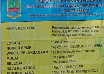 Proyek Peningkatan Jalan Lingkungan di Desa Wibawa Mulya Kecamatan Cibarusah Banyak Jebakan Betman Di duga Titik Core Drill Di Tandai