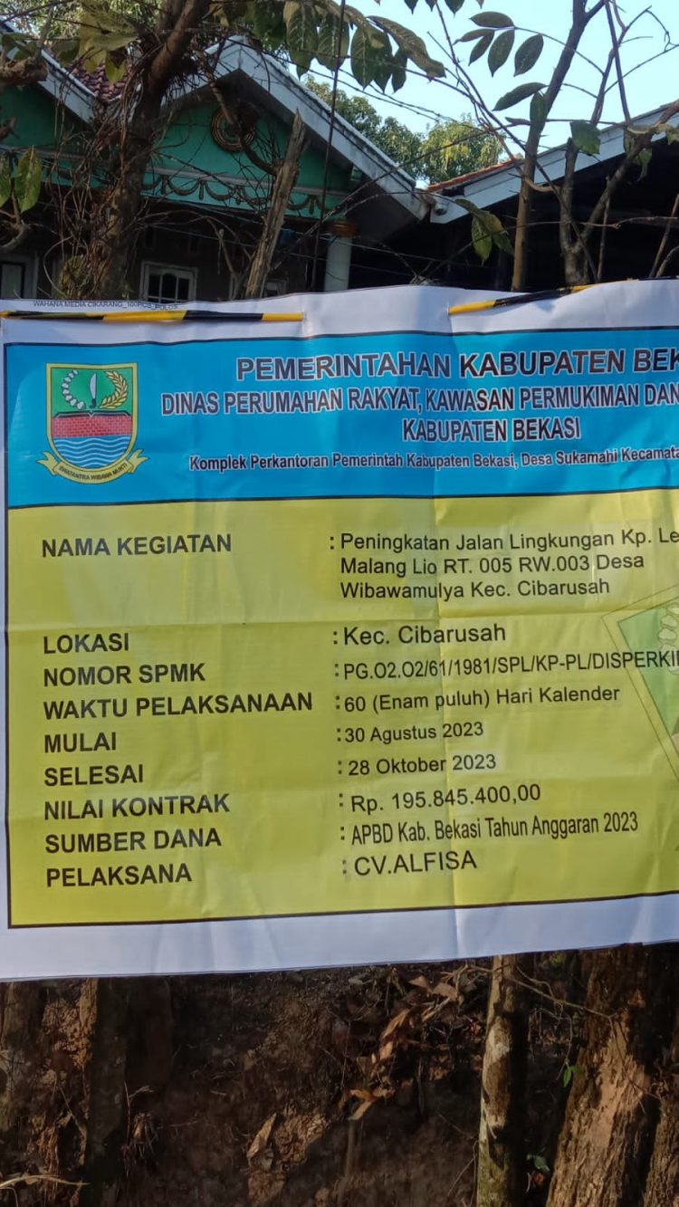 Proyek Peningkatan Jalan Lingkungan di Desa Wibawa Mulya Kecamatan Cibarusah Banyak Jebakan Betman Di duga Titik Core Drill Di Tandai