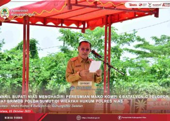 WABUP NIAS APRESIASI PERESMIAN MAKO KOMPI 4 BATALYON C PELOPOR SAT BRIMOB POLDA SUMUT DI WILAYAH HUKUM POLRES NIAS