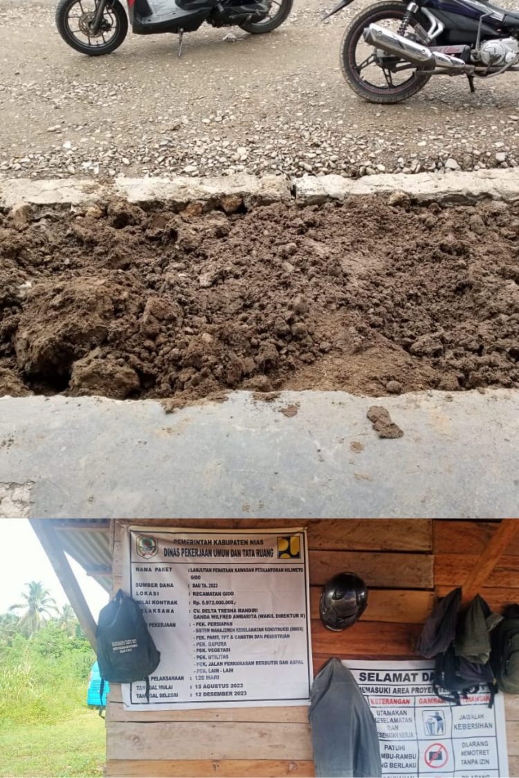 Telan Biaya 5 M Lebih, Proyek Trotoar Di Nias Dikerjakan Asal Jadi