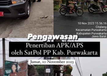 Panwascam Kota Bersama Satpol PP Tertibkan APK / APS sepanjang Jalan Utama yang Tersebar Terpasang