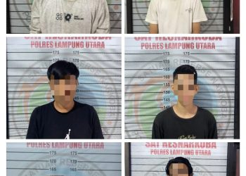 Enam Penyalahguna Narkoba di Amankan Polres Lampung Utara