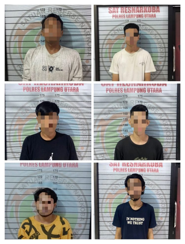 Enam Penyalahguna Narkoba di Amankan Polres Lampung Utara