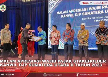 PEMKAB NIAS TERIMA PENGHARGAAN ATAS PEMBUATAN BERITA ACARA REKONSILIASI (BAR) TERCEPAT TAHUN 2023 KANWIL DJP SUMATERA UTARA