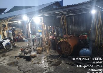 Bengkel Tambal Ban di Karawang Diduga Dijadikan Gudang Penampung BBM Ilegal