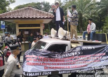 Gelar Aksi Demonstrasi, LSM Ksatria Muda Desak Sekda Kabupaten Tangerang Mundur dari Jabatannya