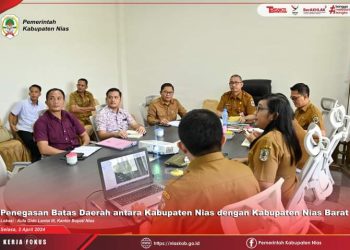 PENEGASAN BATAS DAERAH, SEKDA NIAS DAN SEKDA NIAS BARAT GELAR DISKUSI BERSAMA