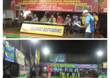 Opening Bulutangkis liga Kocok Silaturahmi Series ke 20 PB Oyag Sangat Meriah
