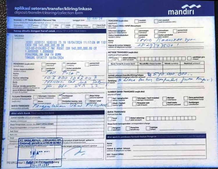 Breaking News : Diduga Hendry Ch Bangun Dkk Terbukti Korupsi Rp. Rp 1.771.200.000