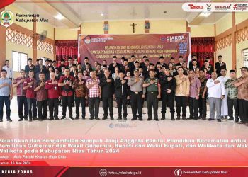 Sukseskan Pilkada Serentak 2024, KPU Nias Lantik 50 Anggota PPK