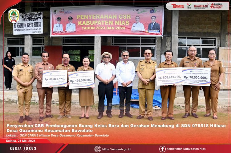 Peduli Pendidikan, PT. Bank Sumut Serahkan Bantuan CSR Kepada Pemkab Nias