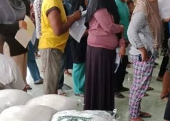 Bapanas kembali Salurkan Bantuan Beras 10 Kilogram Di kecamatan Cimarga