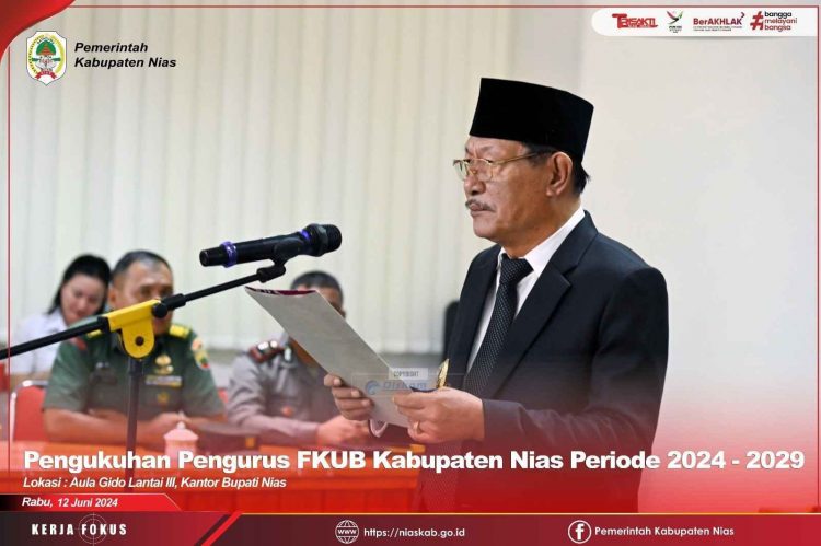 WAKIL BUPATI NIAS LANTIK PENGURUS FKUB KABUPATEN NIAS PERIODE 2024-2029