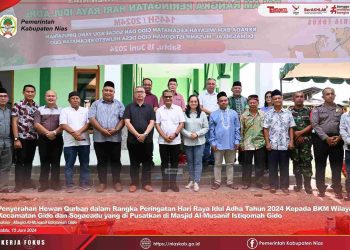 Sambut Hari Raya Idul Adha, Pemkab Nias Serahkan Hewan Qurban