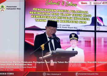 Wabup Nias Kukuhkan Panitia HUT Kemri Ke-79 Tahun 2024