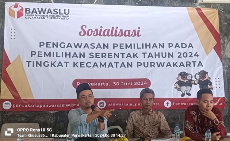 Sosialisasi Pengawasan Pemilihan pada Pemilihan Serentak Tahun 2024 Tingkat Kecamatan Purwakarta