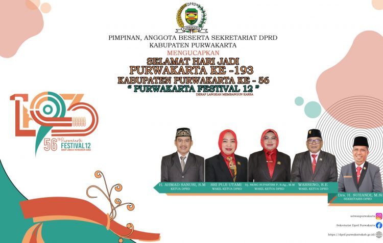 Pimpinan, Anggota Sekretariat DPRD Purwakarta Mengucapkan Selamat Hari Jadi Purwakarta Ke – 193 Dan Kabupaten Purwakarta Ke – 56 “Purwakarta Festival 12”