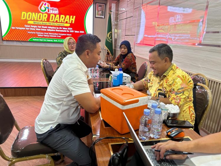 Menjelang Hari Bhakti Adhyaksa Ke 64,Kejaksaan Negri (Kejari) Kota Tangerang Melakukan Kegiatan Donor Darah