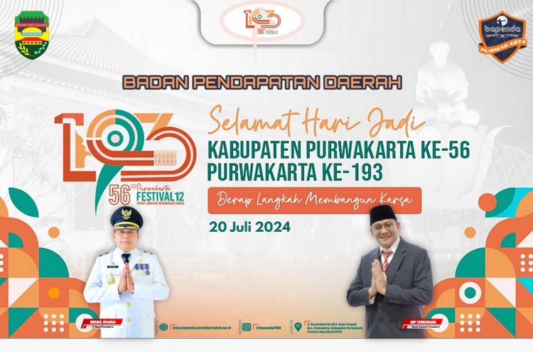 Badan Pendapan Daerah Mengucapkan Selamat Hari Jadi Kabupaten Purwakarta ke – 56 Dan Purwakarta ke – 193