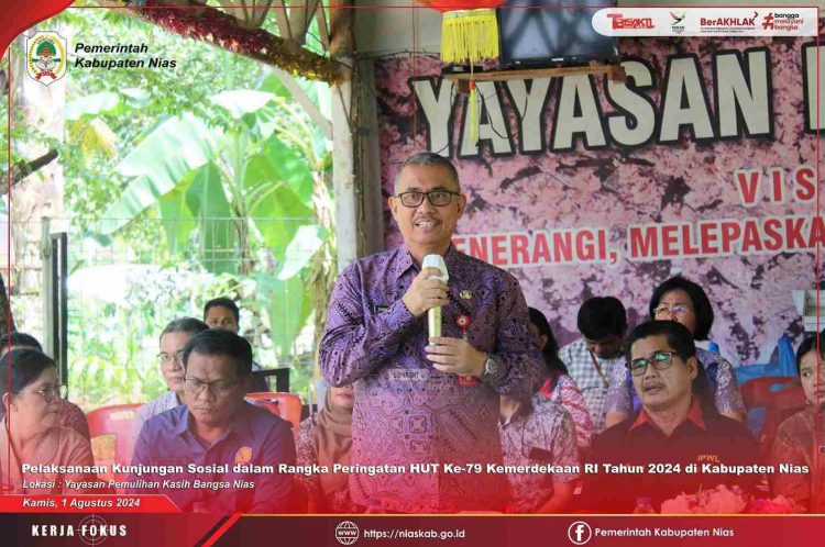 DALAM RANGKA PERINGATAN HUT KE-79 KEMRI TAHUN 2024 PEMKAB NIAS LAKSANAKAN KUNJUNGAN SOSIAL