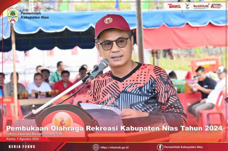 BUPATI NIAS MEMBUKA SECARA RESMI KEGIATAN OLAHRAGA REKREASI TAHUN 2024