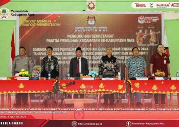PENGUKUHAN PPK KECAMATAN SE-KABUPATEN NIAS DAN BIMTEK PENYALURAN DAN PERTANGGUNGJAWABAN DANA TAHAPAN PILKADA