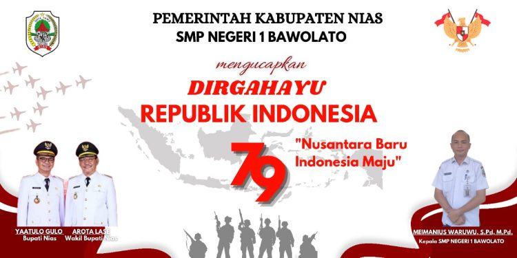 SMP Negeri 1 Kecamatan Bawalato  Mengucapkan Selamat Dirgahayu RI Ke-79 Tahun 2024