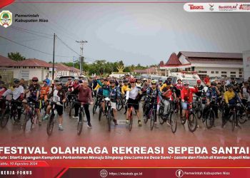 PEMKAB NIAS LAKSANAKAN FESTIVAL OLAHRAGA REKREASI SEPEDA SANTAI