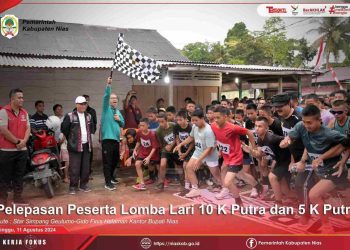 LOMBA LARI 10 K PUTRA DAN 5 K PUTRI, TURUT MEMERIAHKAN HUT KE 79 KEMRI DI KAB. NIAS