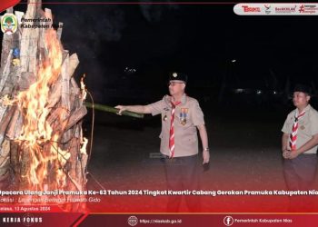 UPACARA PEMBAKARAN API UNGGUN HUT PRAMUKA KE-63 TAHUN 2024 DI KABUPATEN NIAS