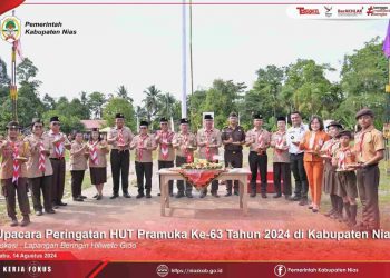 PEMKAB NIAS GELAR UPACARA HUT PRAMUKA KE-63 TAHUN 2024