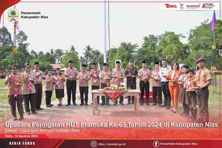 PEMKAB NIAS GELAR UPACARA HUT PRAMUKA KE-63 TAHUN 2024
