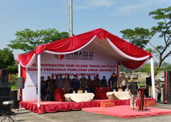 Wakili Kapolres, AKP Hevi Nurniawan Hadiri Apel HUT Ke-6 Bawaslu Purwakarta