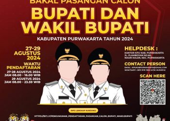 Pengumuman Nomor : 594/PL.02.2-Pu/3214/2024 Tentang Pendaftaran Pasangan Calon Bupati dan Wakil Bupati Purwakarta Tahun 2024