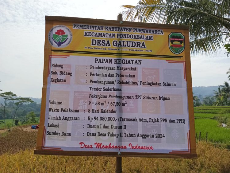 Lanjutan Pembangunan Jalan Usaha Tani di Dusun 1 dan 2 Desa Galudra Sumber dari Dana Desa Tahap II tahun 2024