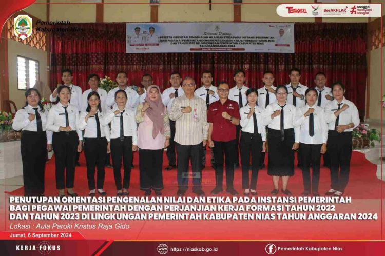 PENUTUPAN KEGIATAN ORIENTASI PENGENALAN NILAI DAN ETIKA BAGI P3K DI PEMKAB NIAS