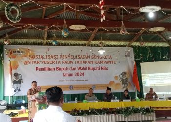 Bawaslu Nias Gelar Sosialisasi Penyelesaian Sengketa Antar Peserta Pada Tahapan Kampanye