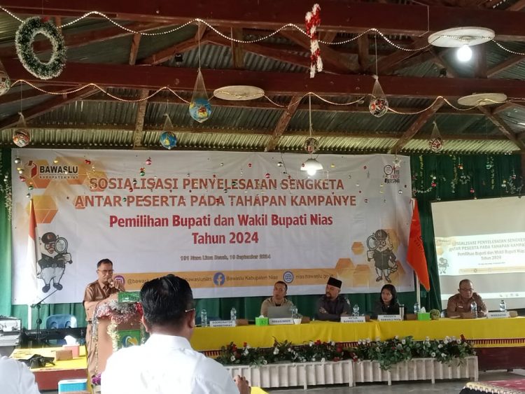 Bawaslu Nias Gelar Sosialisasi Penyelesaian Sengketa Antar Peserta Pada Tahapan Kampanye