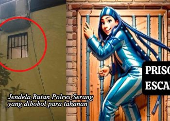 Lengah !! Belasan Tahanan Rutan Polres Serang Kabur Lewat Jendela