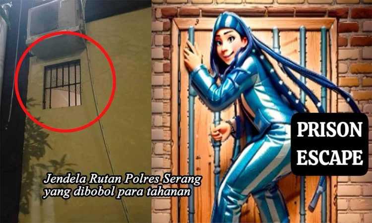 Lengah !! Belasan Tahanan Rutan Polres Serang Kabur Lewat Jendela