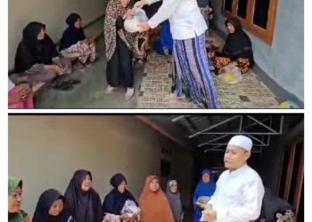 Kades Cikasungka, H.M Supriyadi, Berikan Bantuan Sembako kepada 50 Janda Tua di Program Jumat Berkah